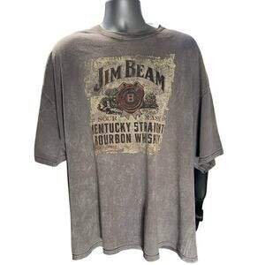Jim Beam Gray Crew Neck Short Sleeve Logo T-Shirt Size 3X